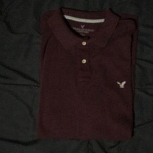 American Eagle large maroon polo